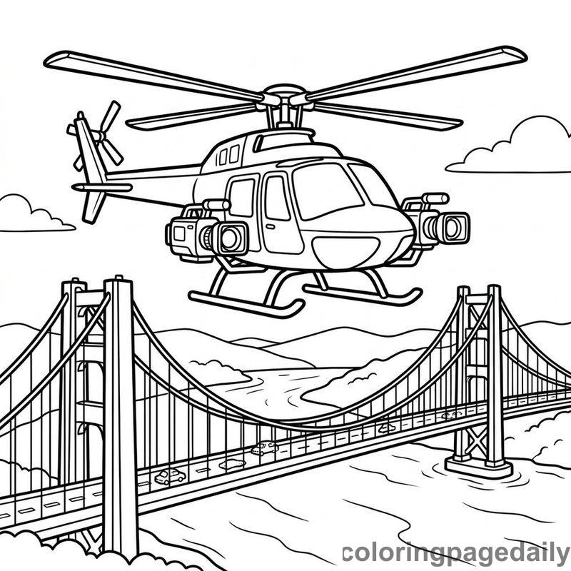 Vintage News Helicopter Hovering - Colored reference example
