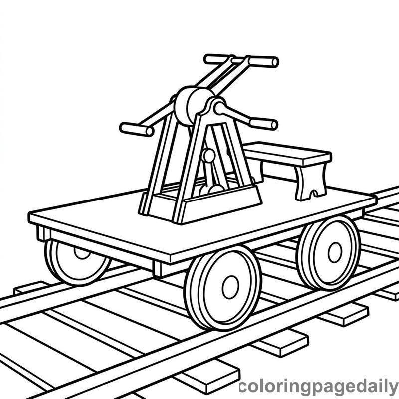 Vintage Railroad Handcar - Colored reference example