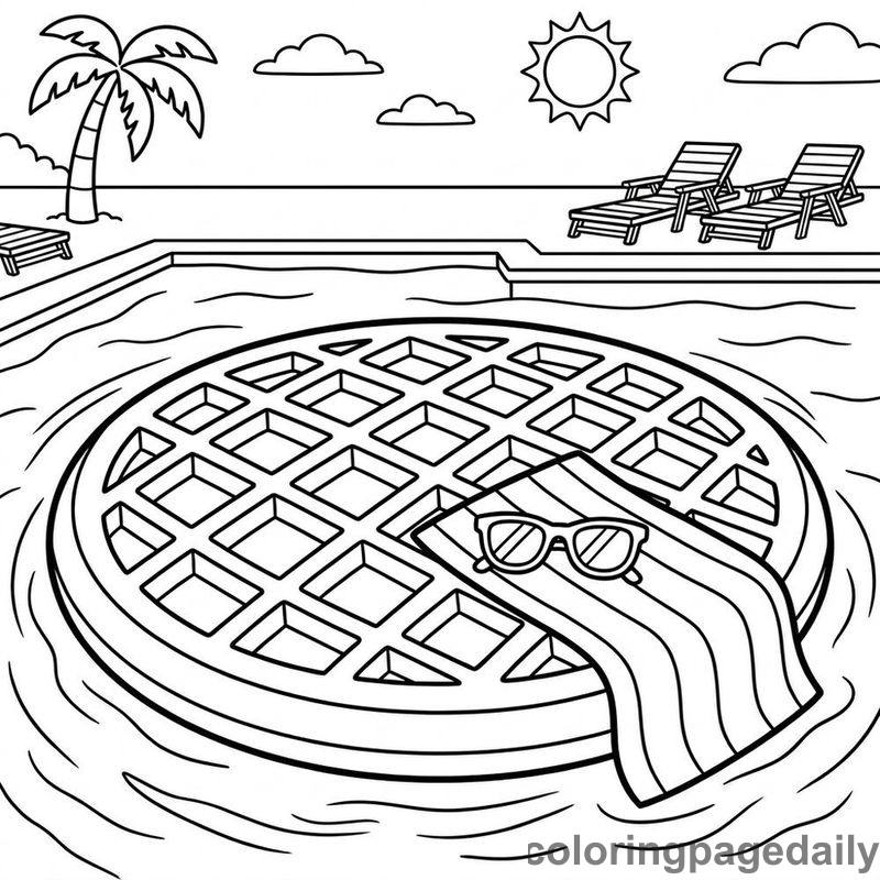Waffle Pool Float Relaxation - Colored reference example