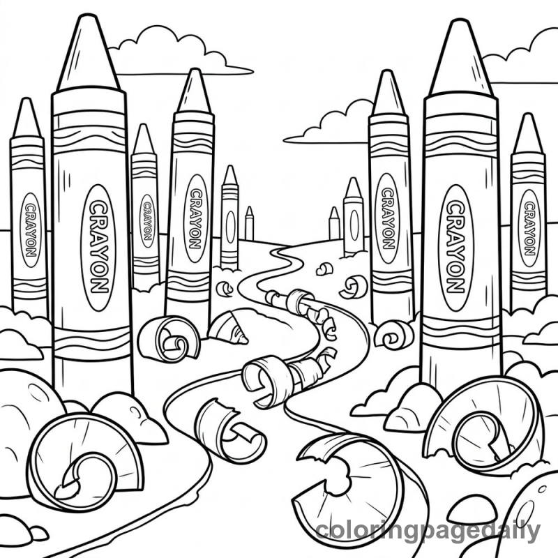 Walking Through the Crayon Forest - Colored reference example