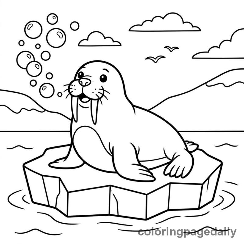Walrus Blowing Bubbles - Colored reference example