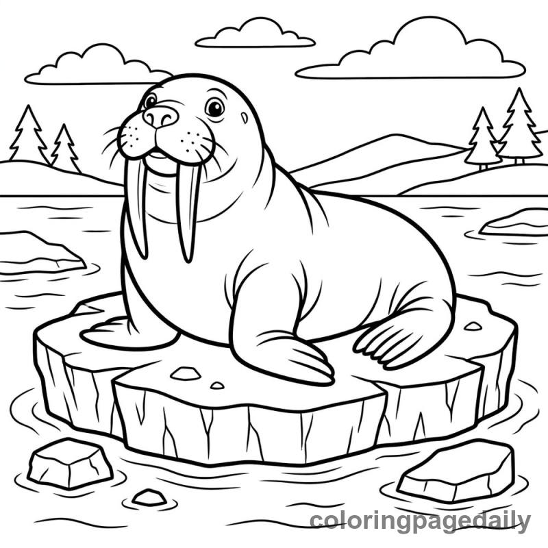 Walrus On Ice - Colored reference example