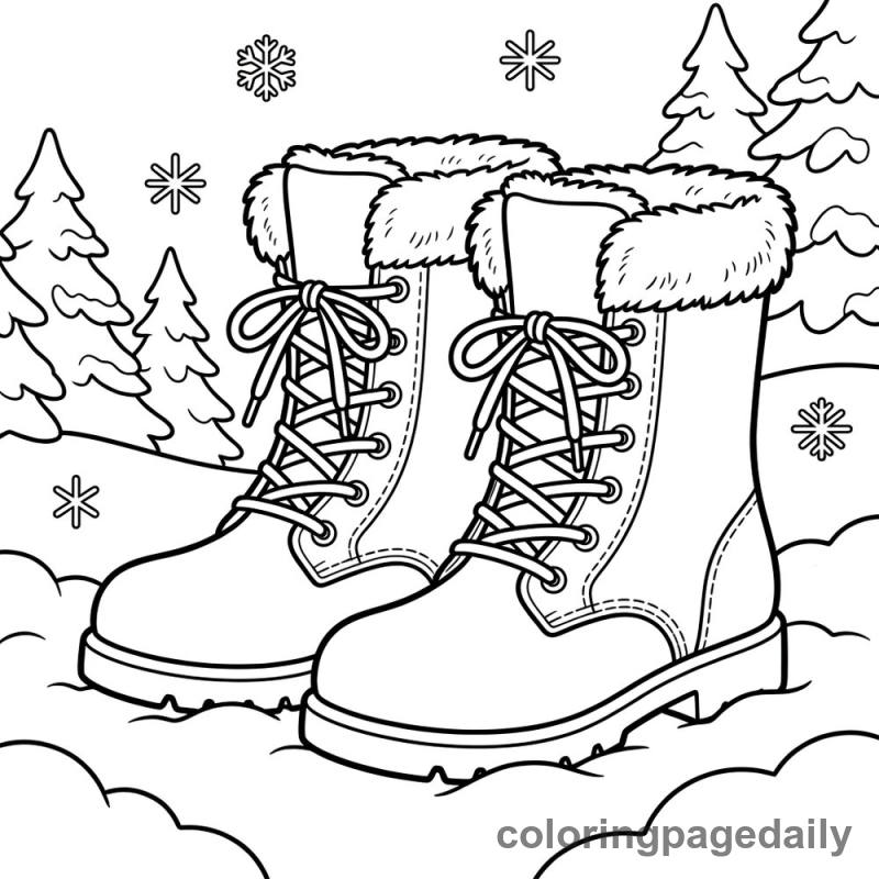 Warm Winter Boots - Colored reference example