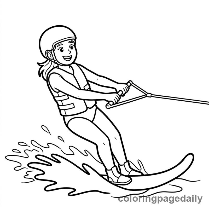 Water Skier Action - Colored reference example