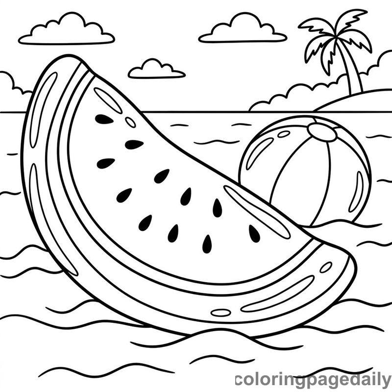 Watermelon Slice Pool Float - Colored reference example