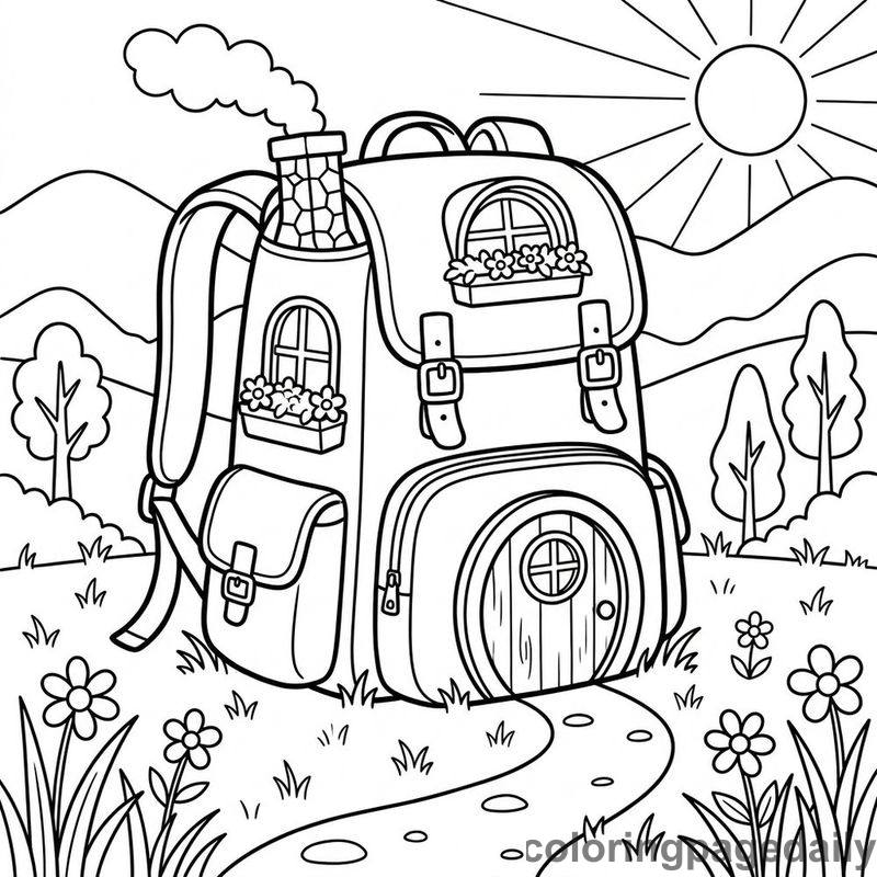 Whimsical Backpack House - Colored reference example