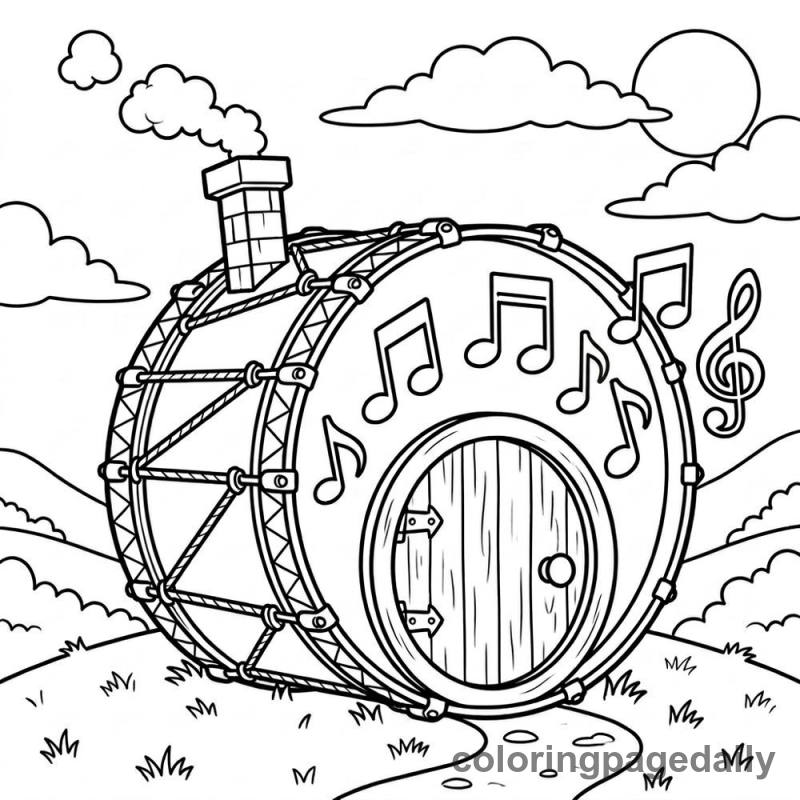 Whimsical Drum House - Colored reference example