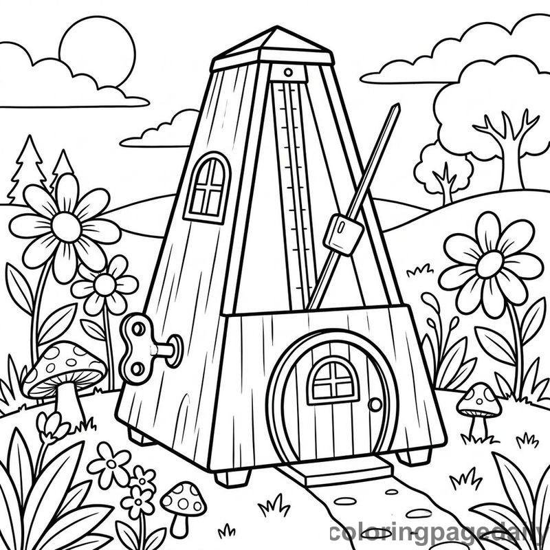 Whimsical Metronome House - Colored reference example