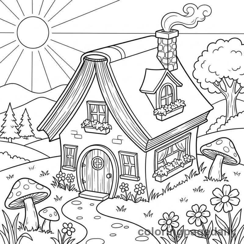 Whimsical Storybook House - Colored reference example