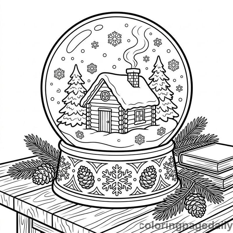 Winter Snow Globe - Colored reference example