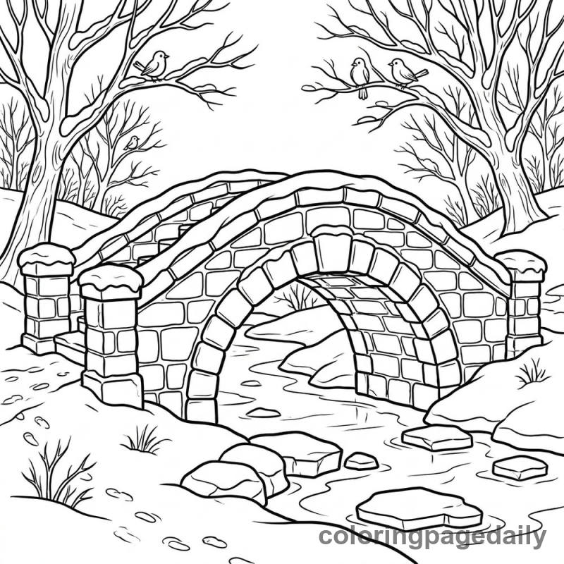 Winter Stone Bridge - Colored reference example
