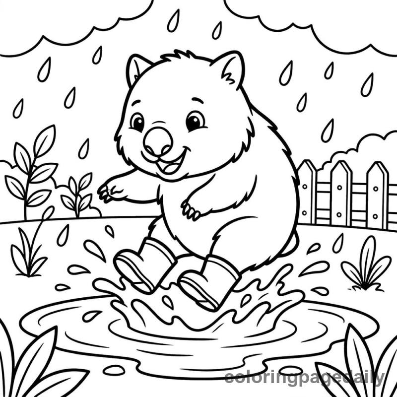 Wombat Puddle Jump - Colored reference example