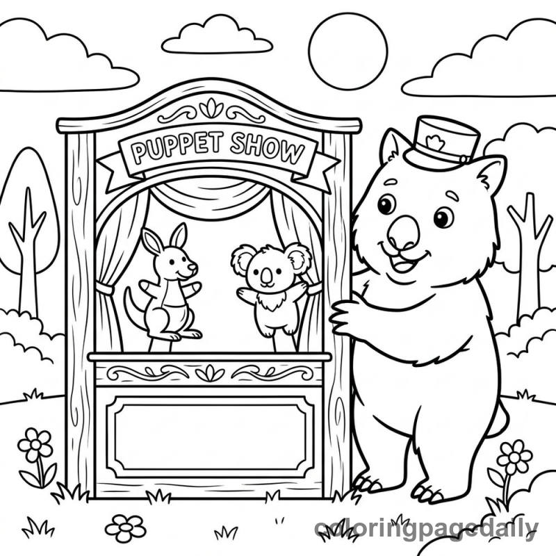 Wombat Puppet Theater Show - Colored reference example
