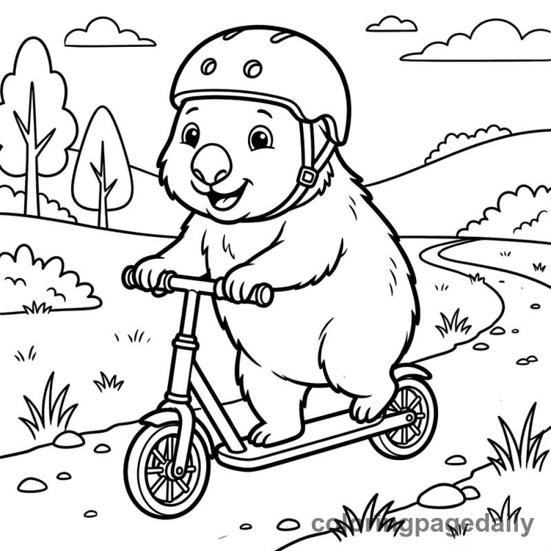 Wombat Riding Scooter - Colored reference example