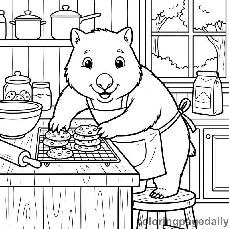 Wombat Stacking Chocolate Cookies - Colored reference example