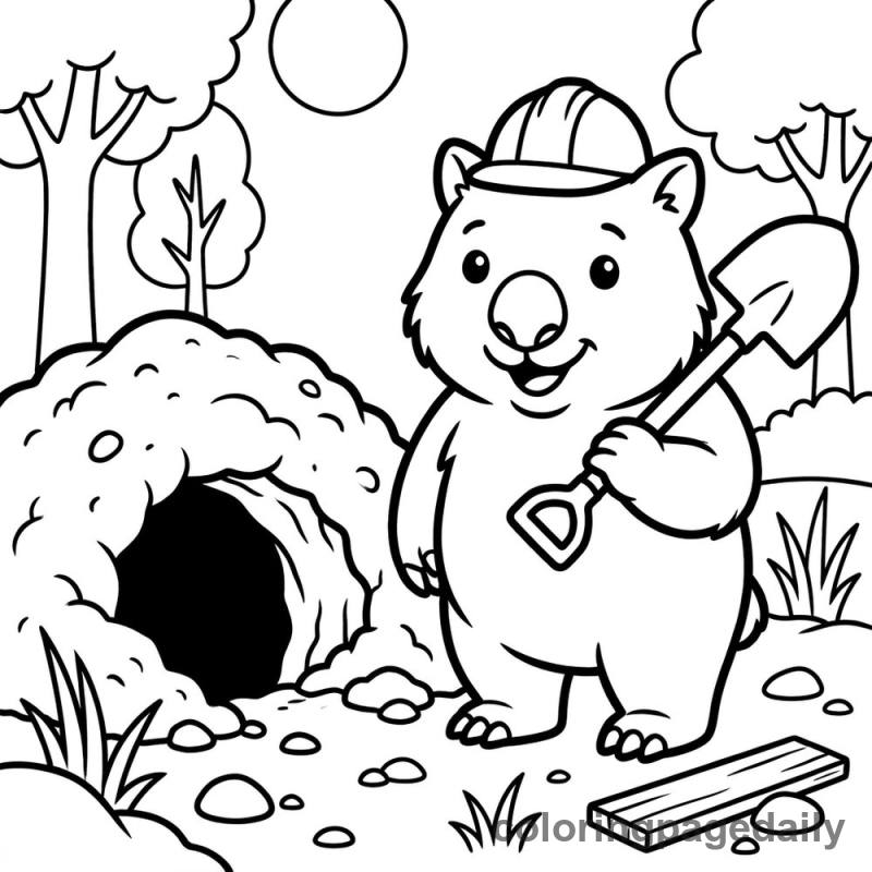 Wombat the Little Builder - Colored reference example