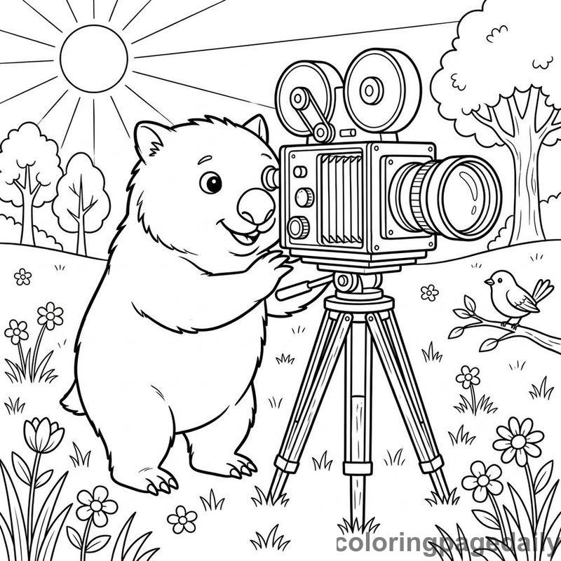 Wombat Vintage Photographer - Colored reference example