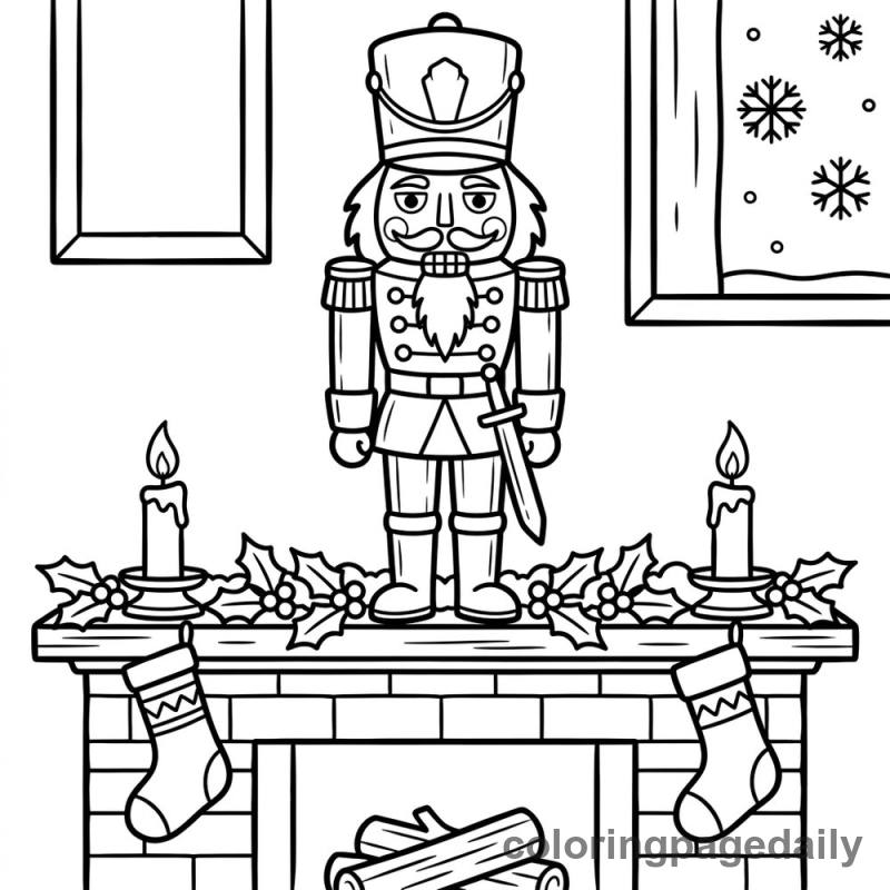 Wooden Nutcracker Soldier - Daily printable coloring page in Christmas category