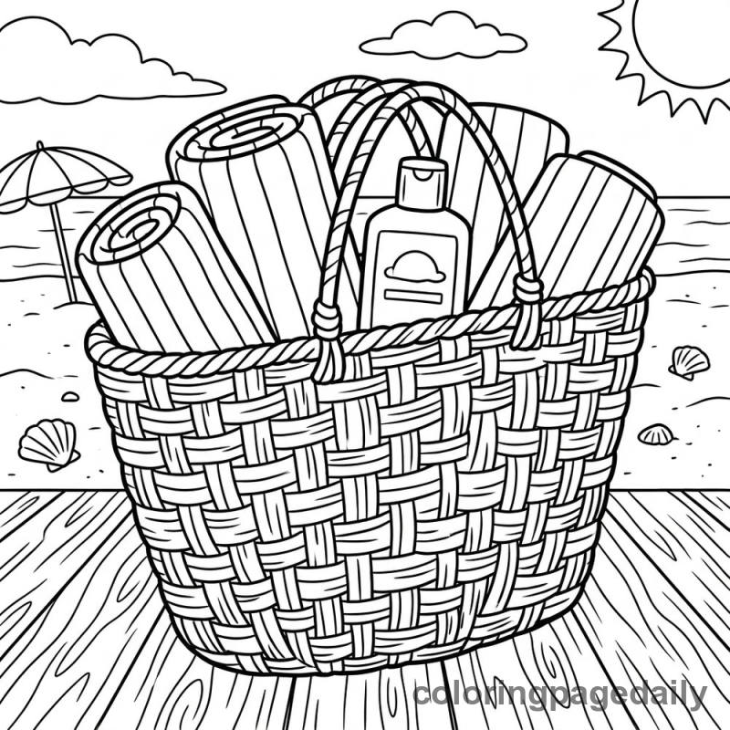 Woven Beach Tote Bag - Colored reference example