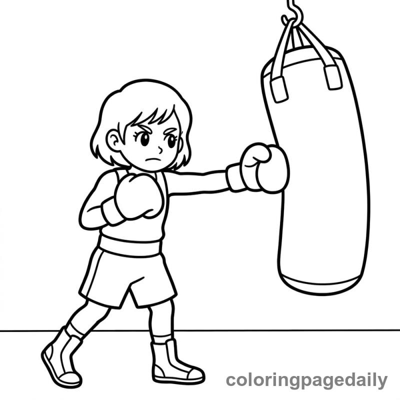 Young Boxer Training - Colored reference example