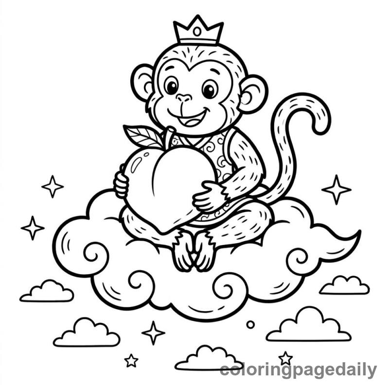 Zodiac Monkey Peach - Colored reference example