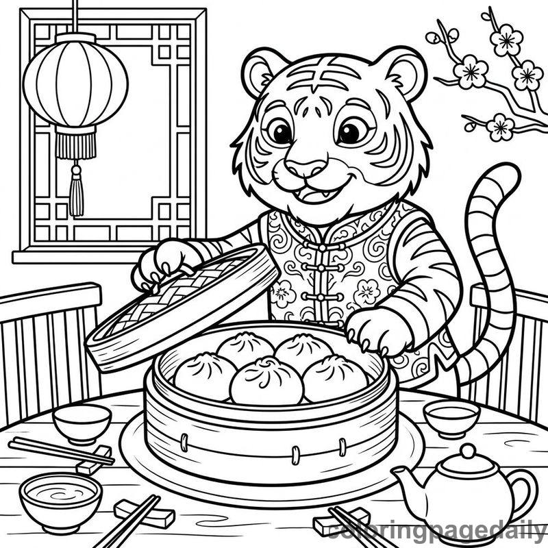 Zodiac Tiger Serving Buns - Colored reference example
